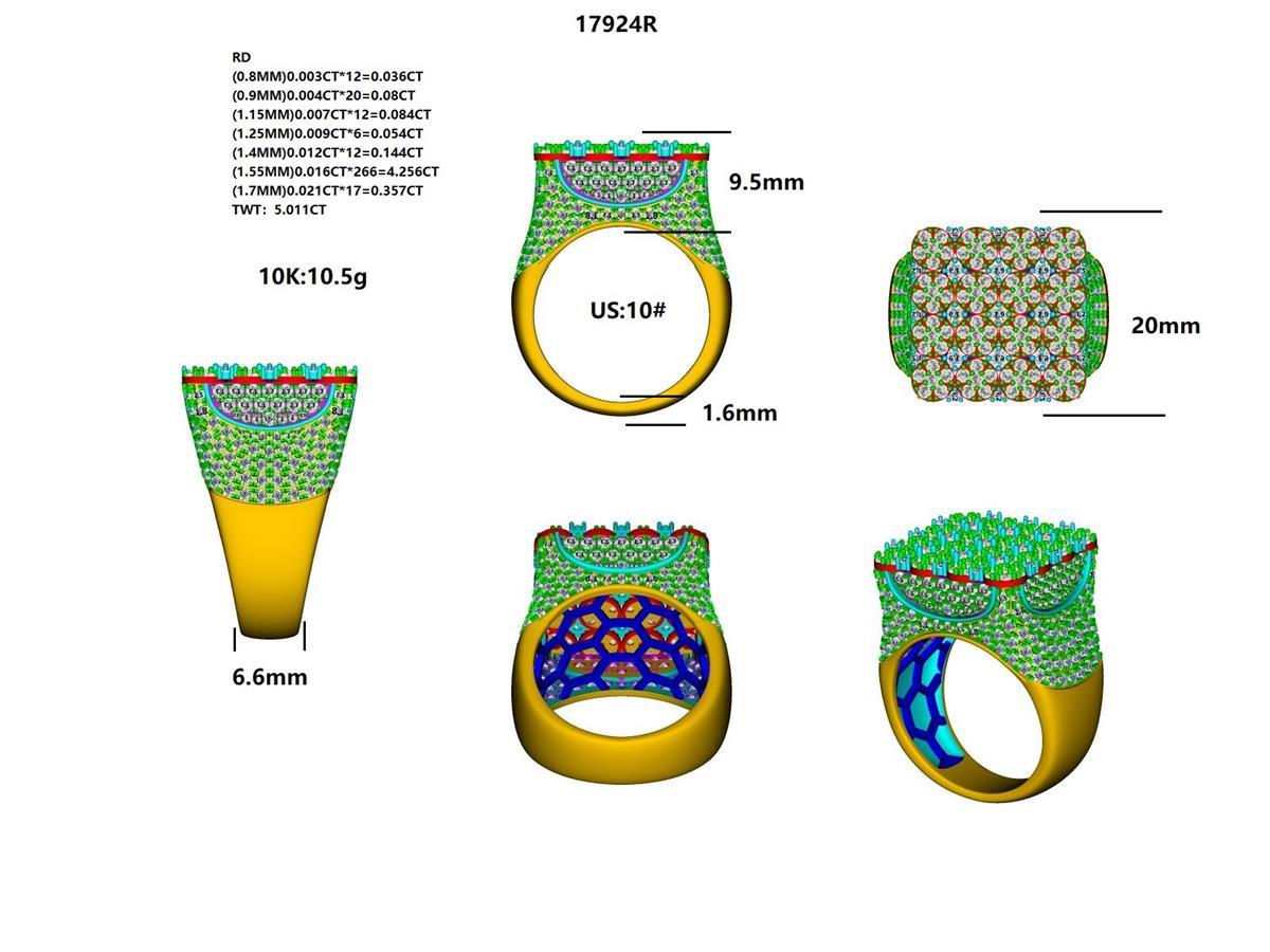 17924R - MENS RING WITH DIAMONDS