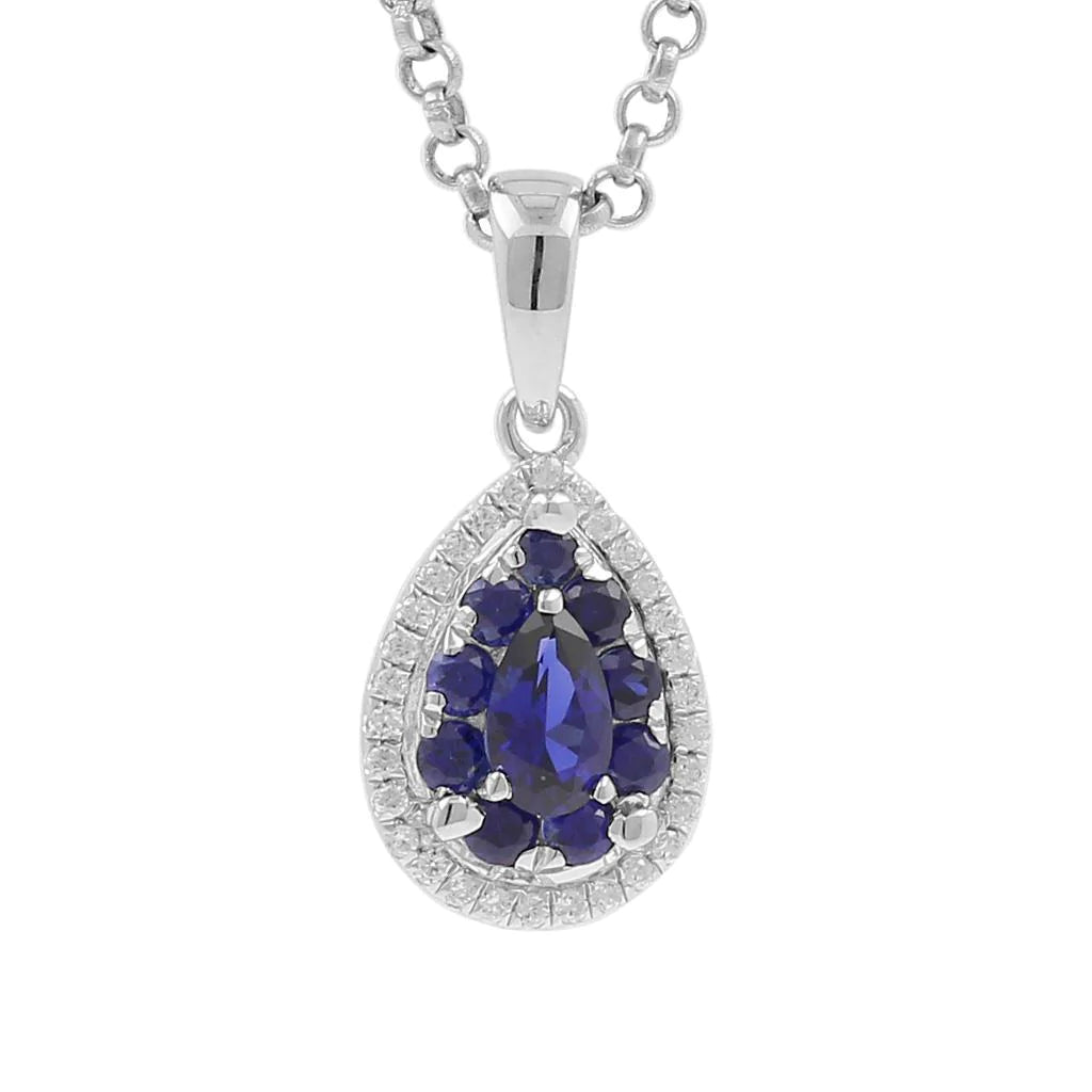15382P-PS9X6 Pendant With Diamond And Gemstone