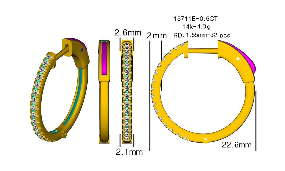 15711E-0.50CT Earring With Diamond