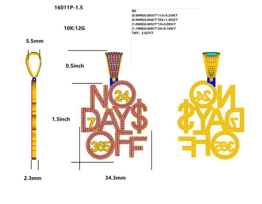 16011P-1.5 Pendant With Diamond