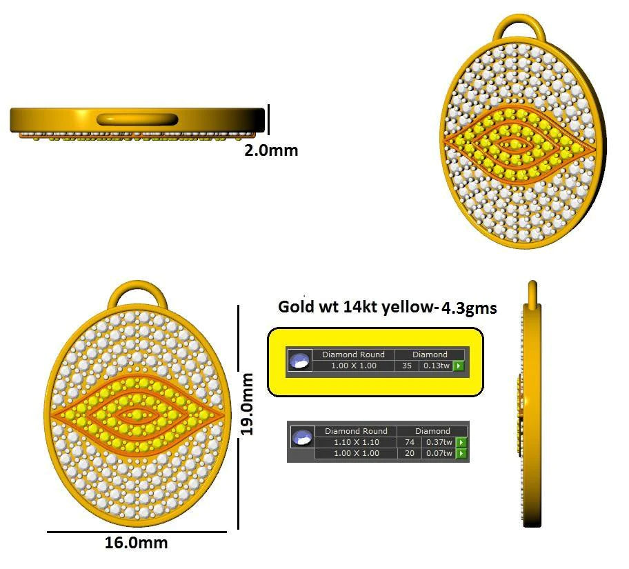 16063P-L Pendant With Diamond And Gemstone