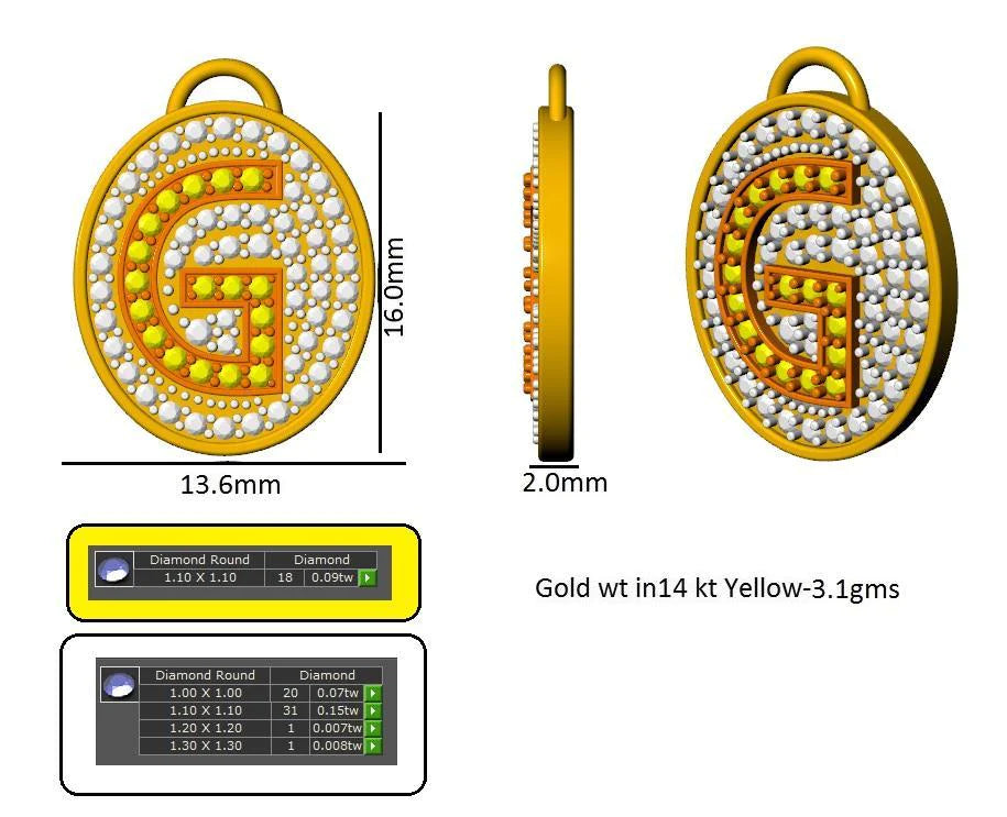 16075P Pendant With Diamond And Gemstone