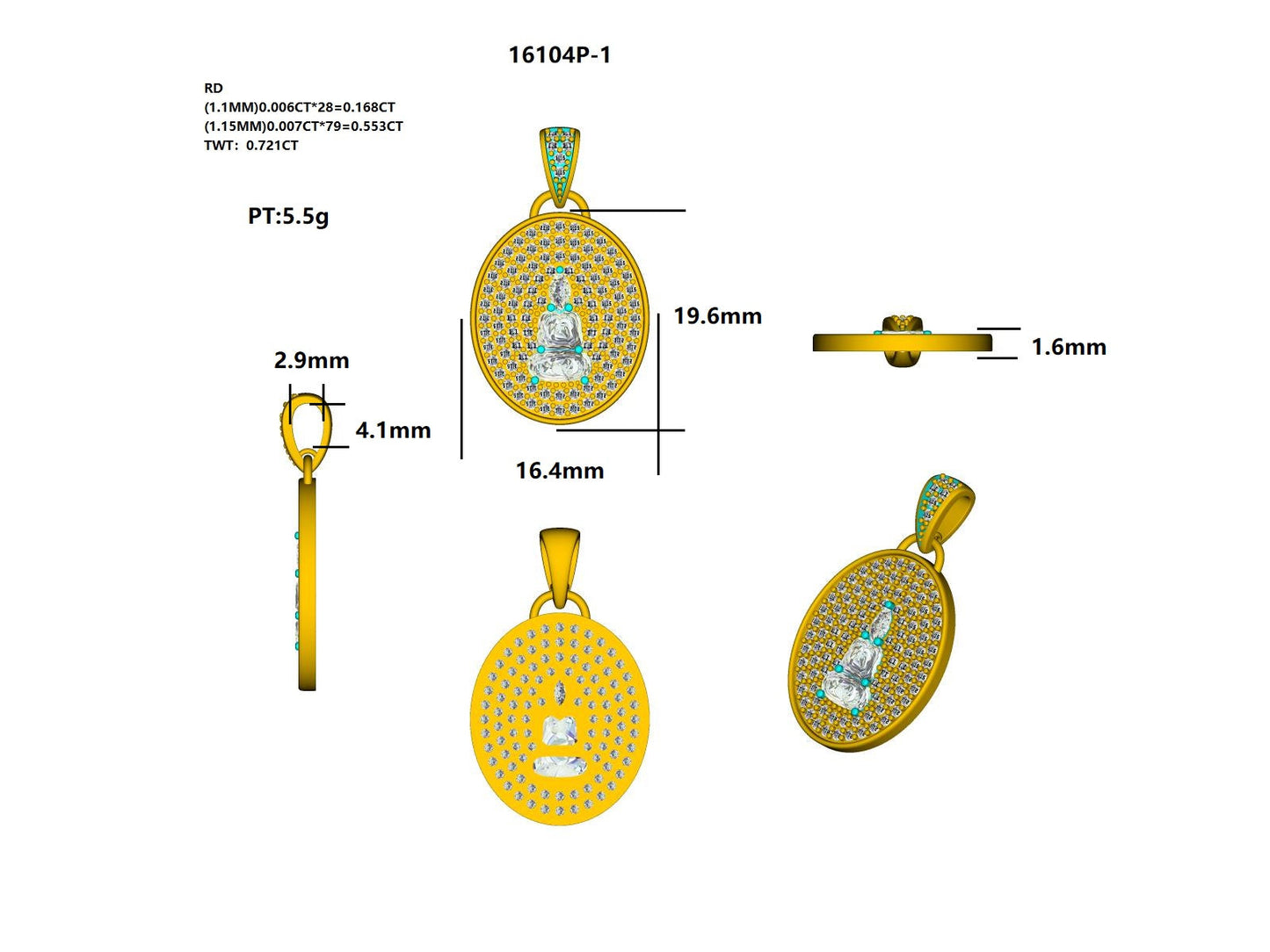 16104P Pendant With Diamond