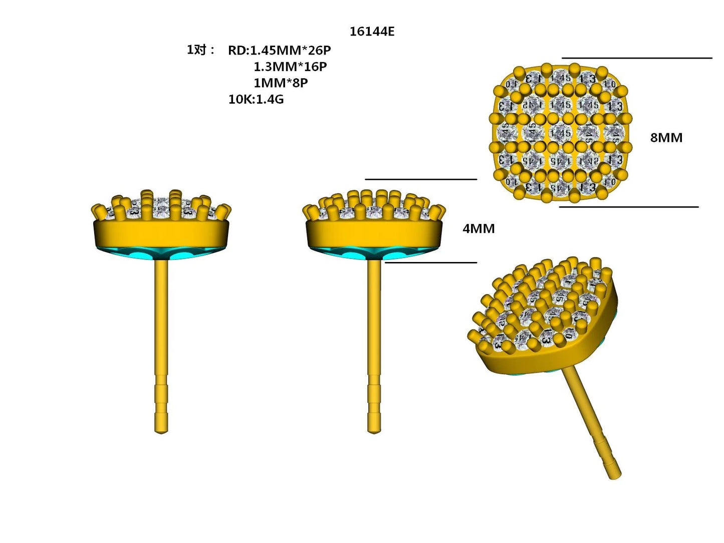 16144E Earring With Diamonds