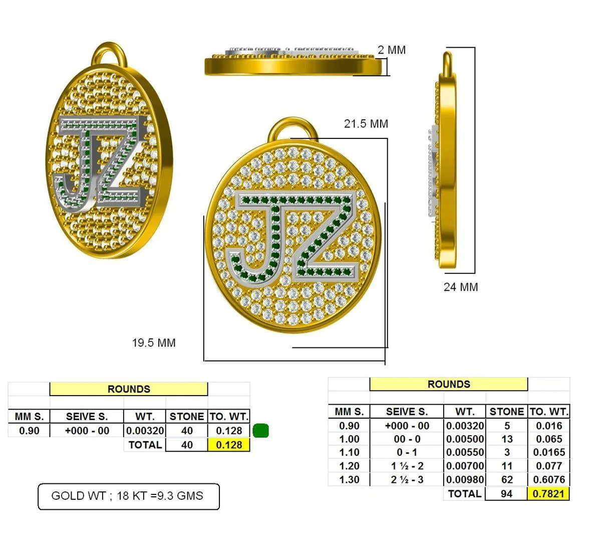 16209P Pendant With Diamond And Gemstone