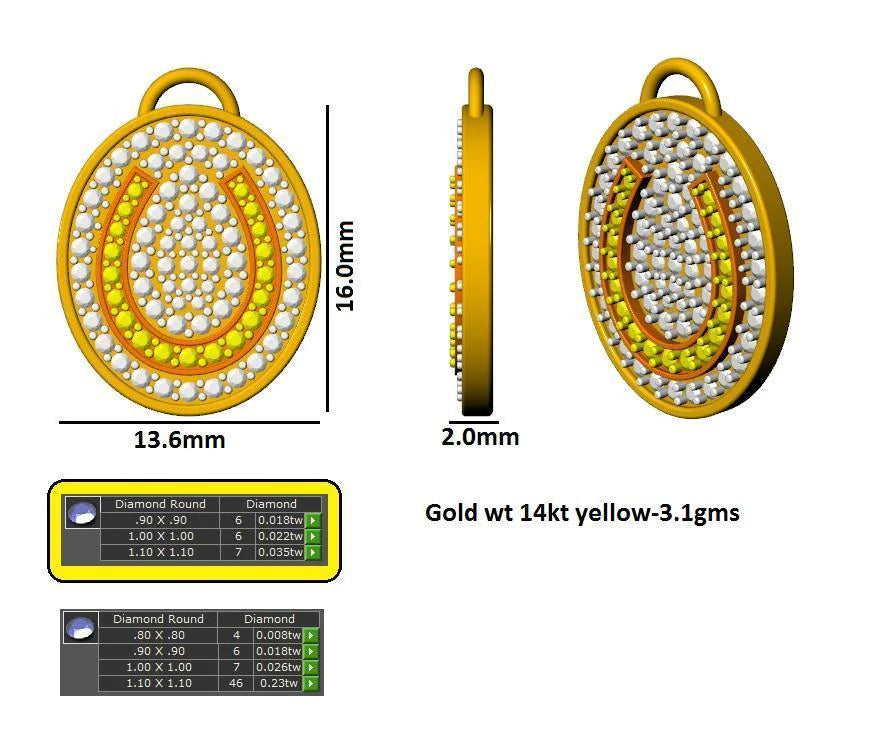 16215P Pendant With Diamond And Gemstone