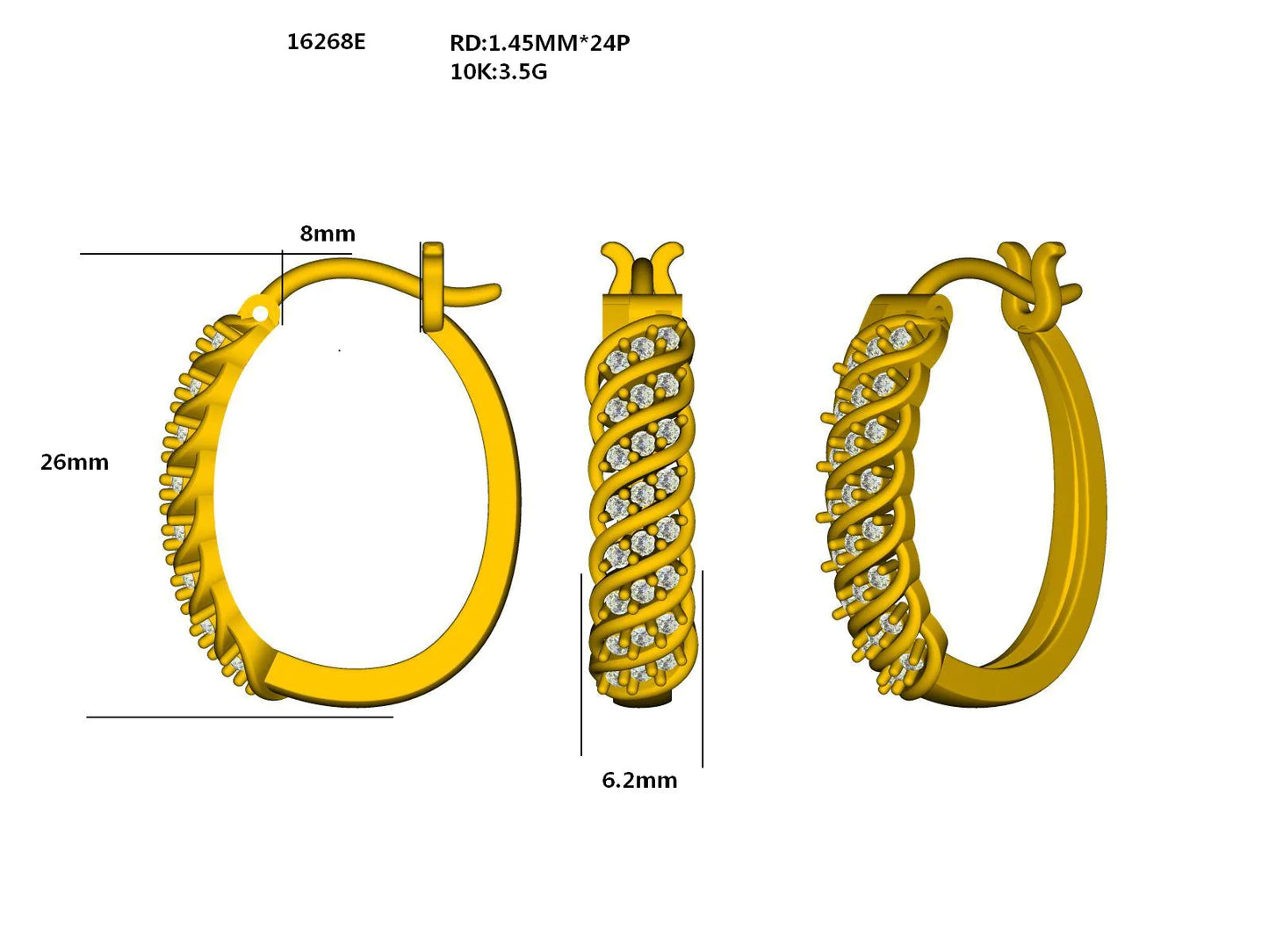 16268E Earring With Diamonds