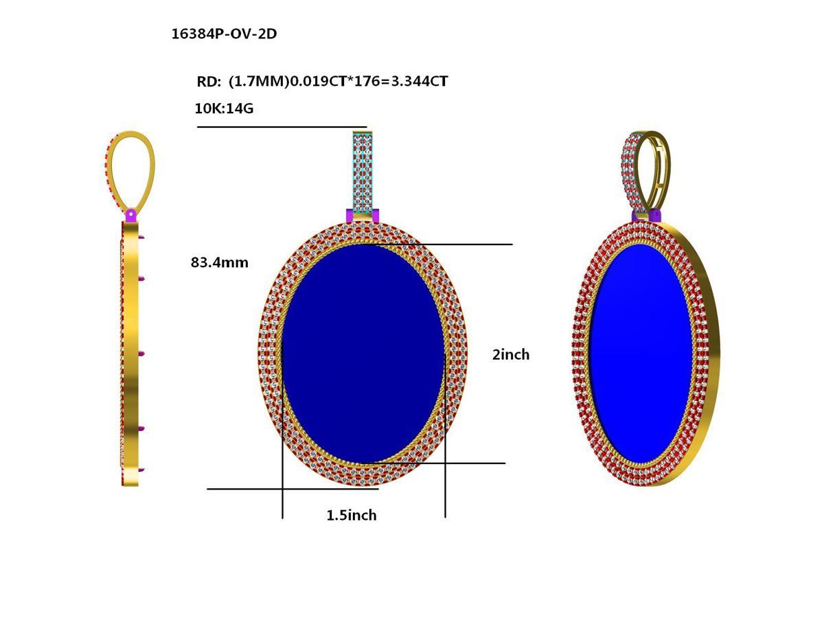 16384P-OV1.5X2 Pendant With Diamond