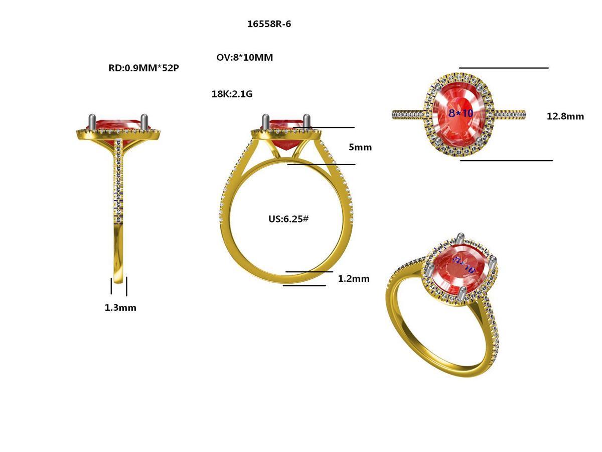 16558R-OV10X8MM Ring With Diamond