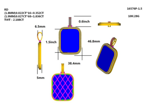 16576P-1.5''' Pendant With Diamond