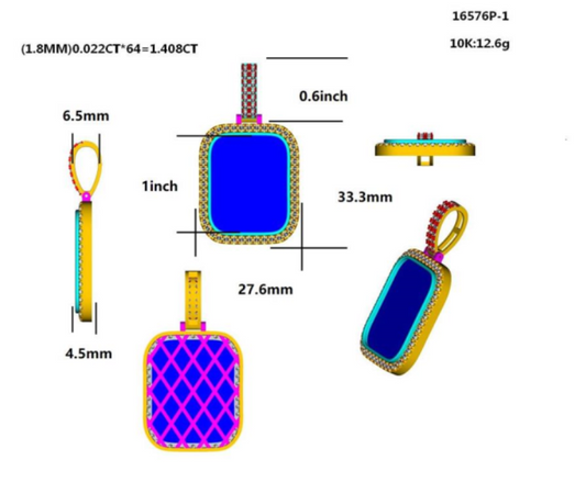 16576P-1'' Pendant With Diamond