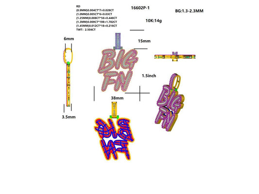 16602P-1.5'' Pendant With Diamond