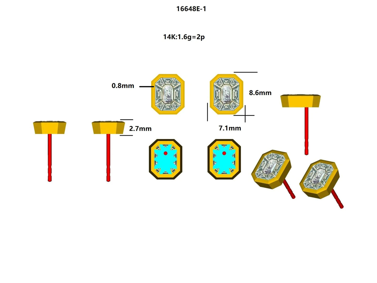 16648E Earring With Diamond