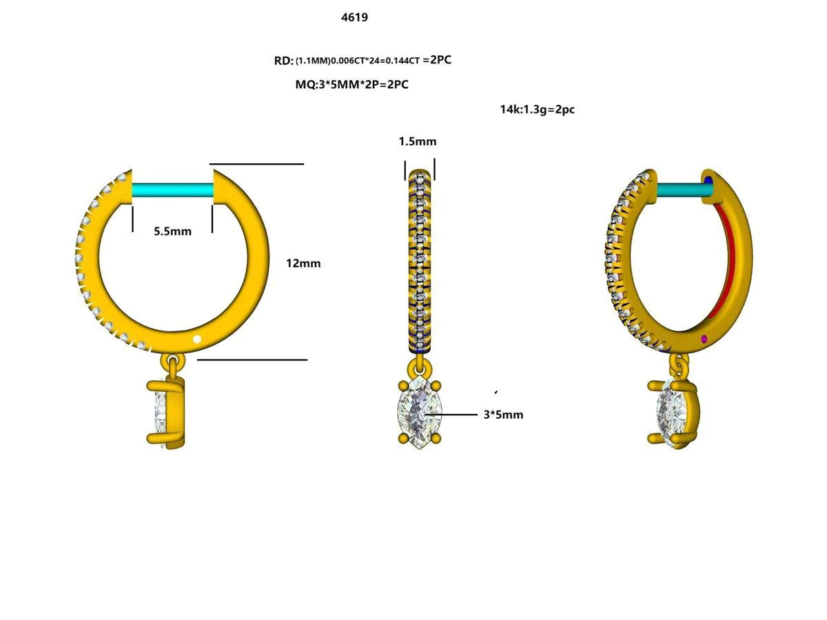 16661E-MQ Earring With Diamond