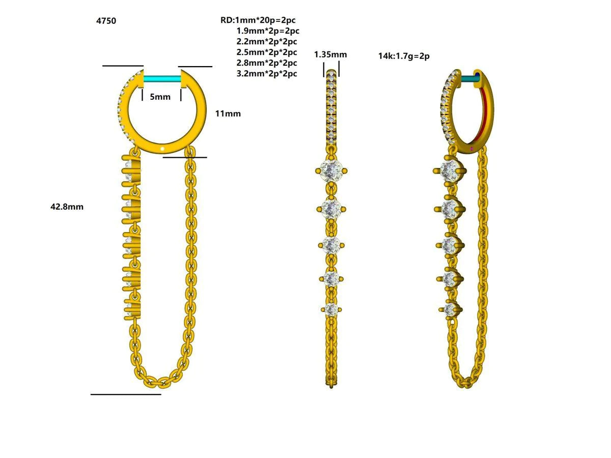 16665E Earring With Diamond