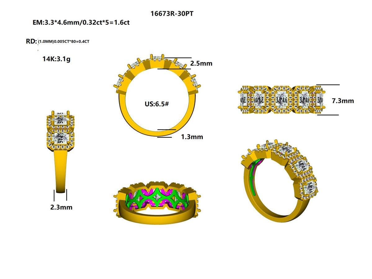 16673R-30PT Ring With Diamond