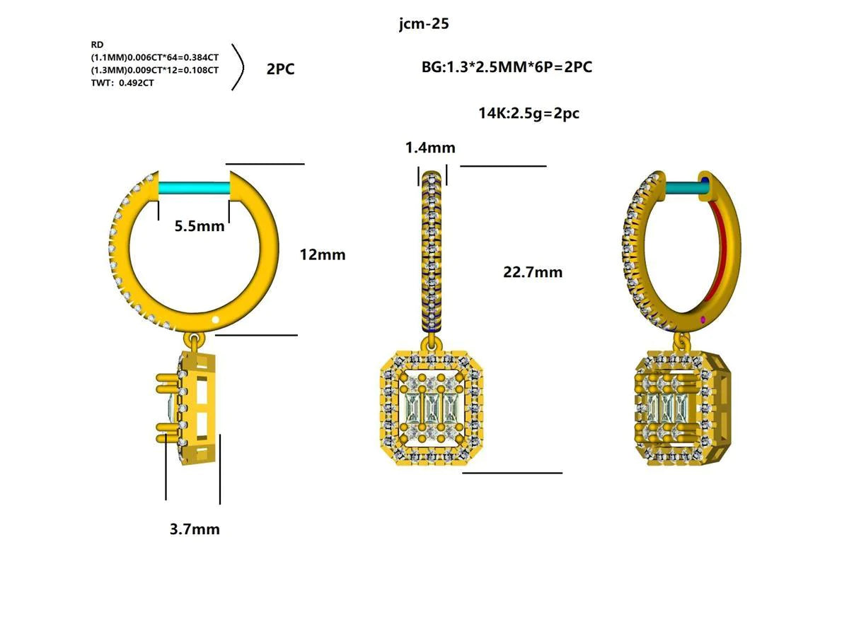 16686E Earring With Diamond