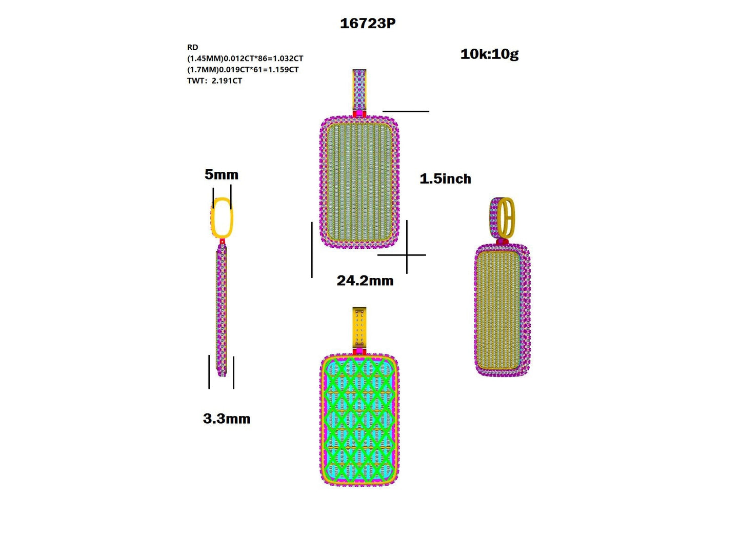 16723P' Pendant With Diamond