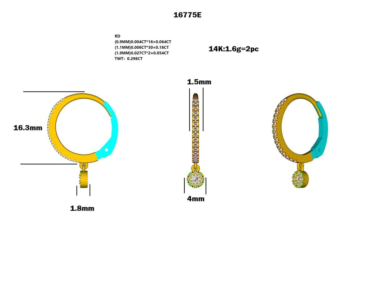 16775E Earring With Diamond