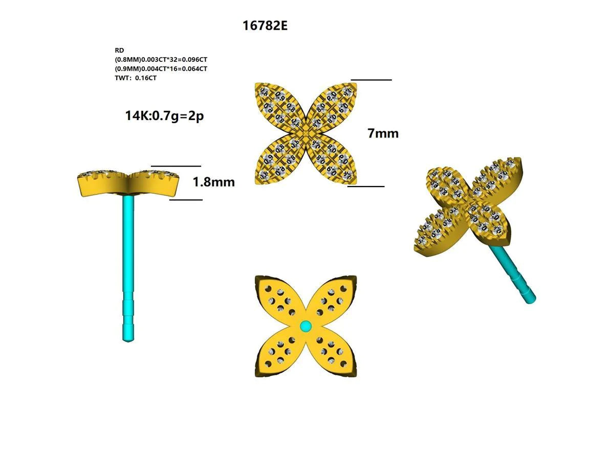 16782E Earring With Diamond