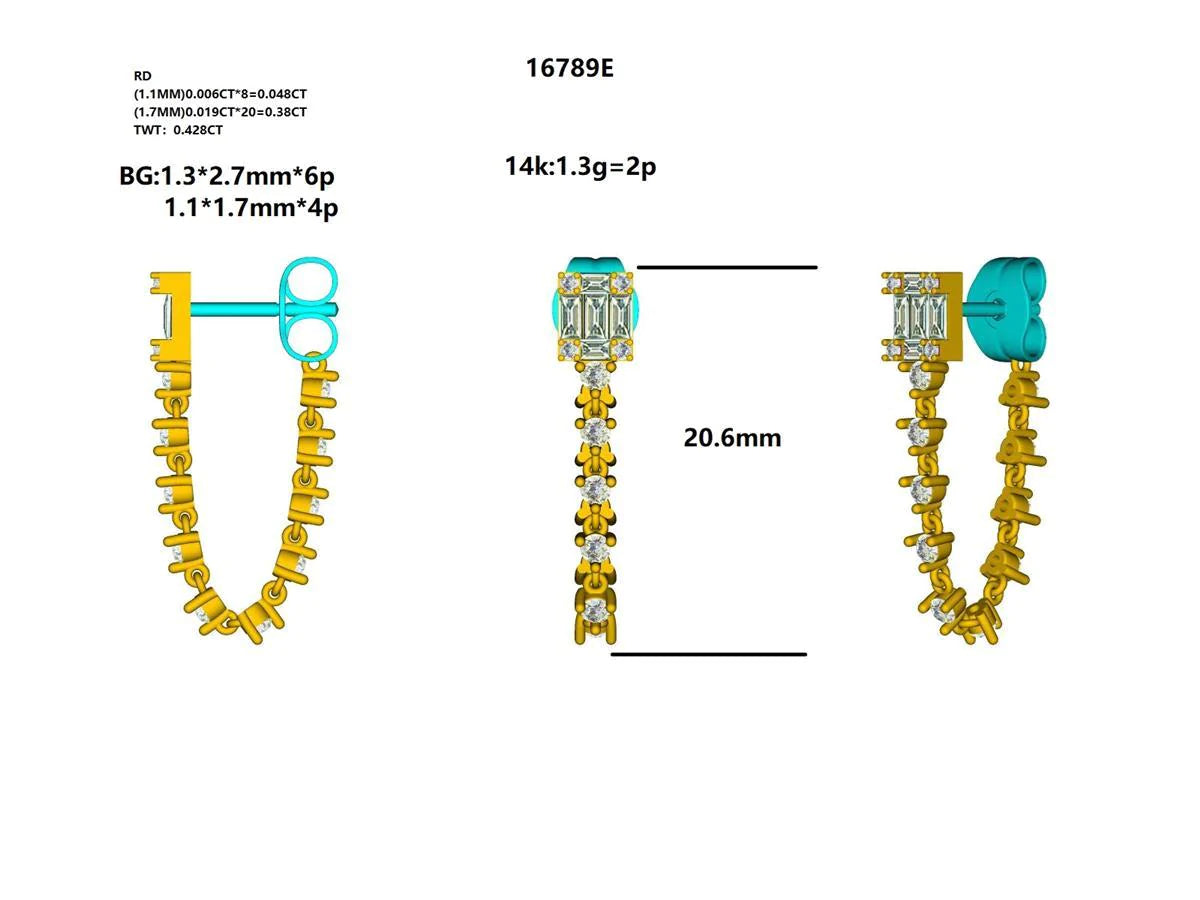 16789E Earring With Diamond