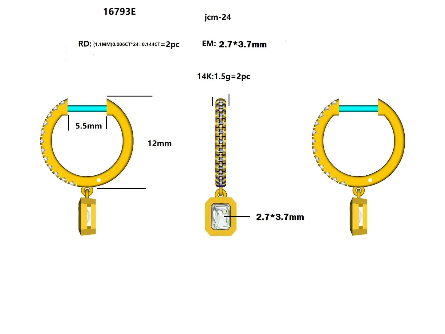 16793E Earring With Diamond