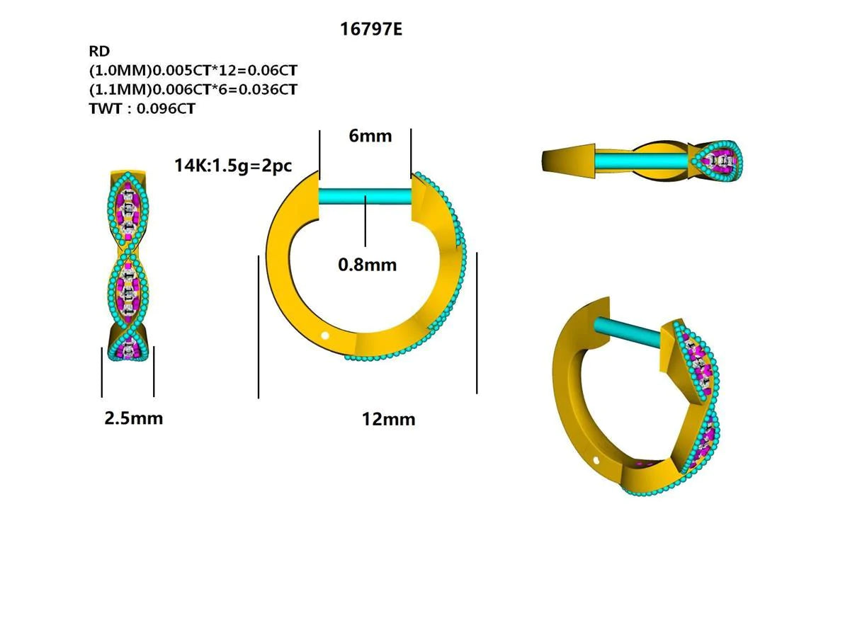 16797E Earring With Diamond