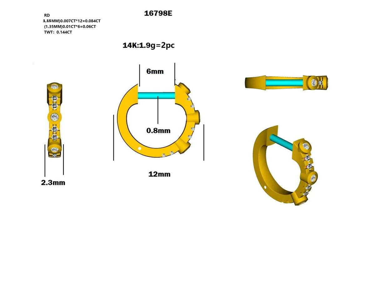 16798E Earring With Diamond