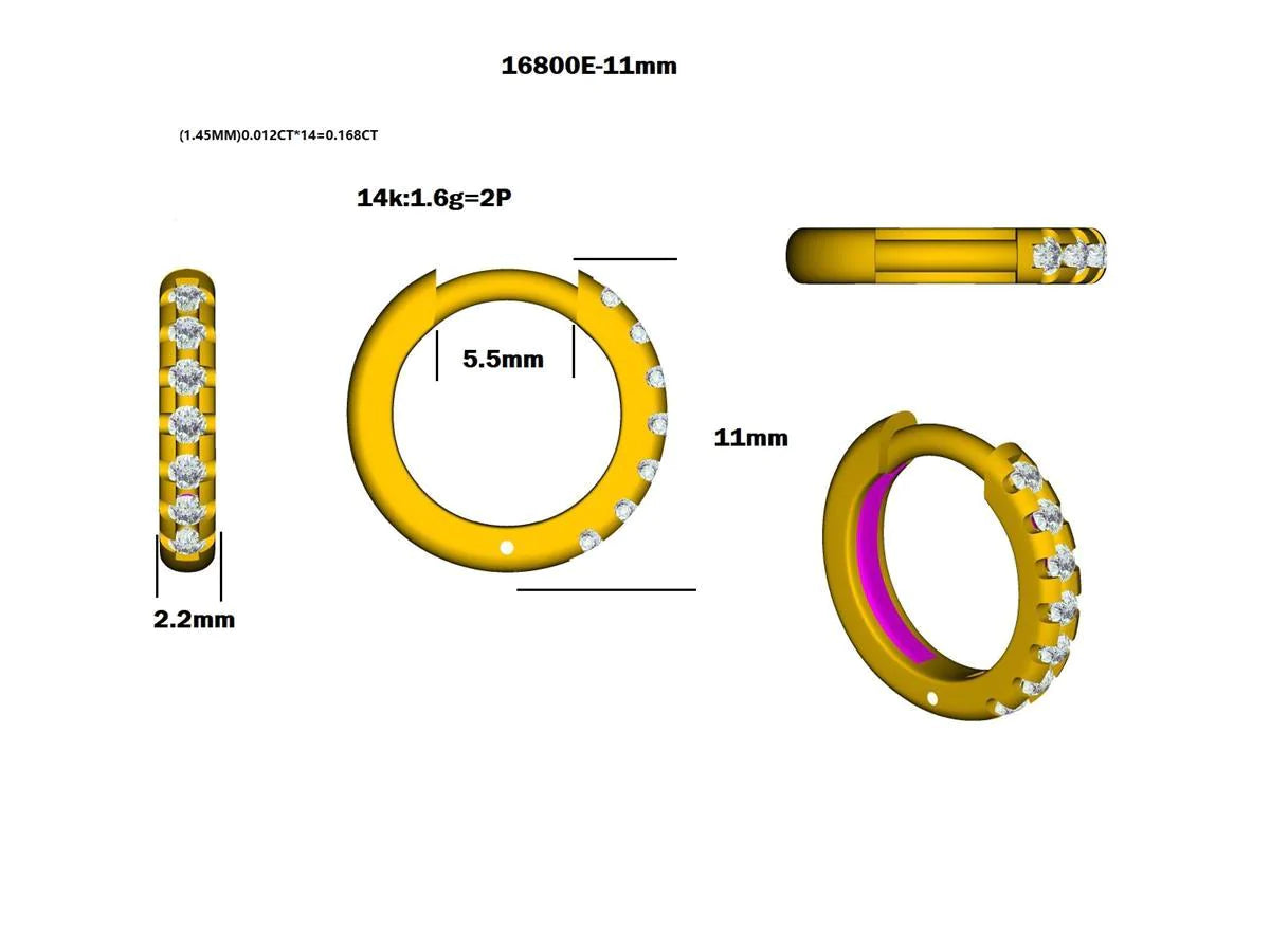 16800E-11MM Earring With Diamond