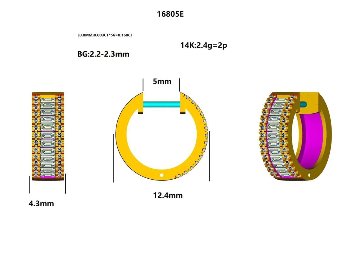 16805E Earring With Diamond