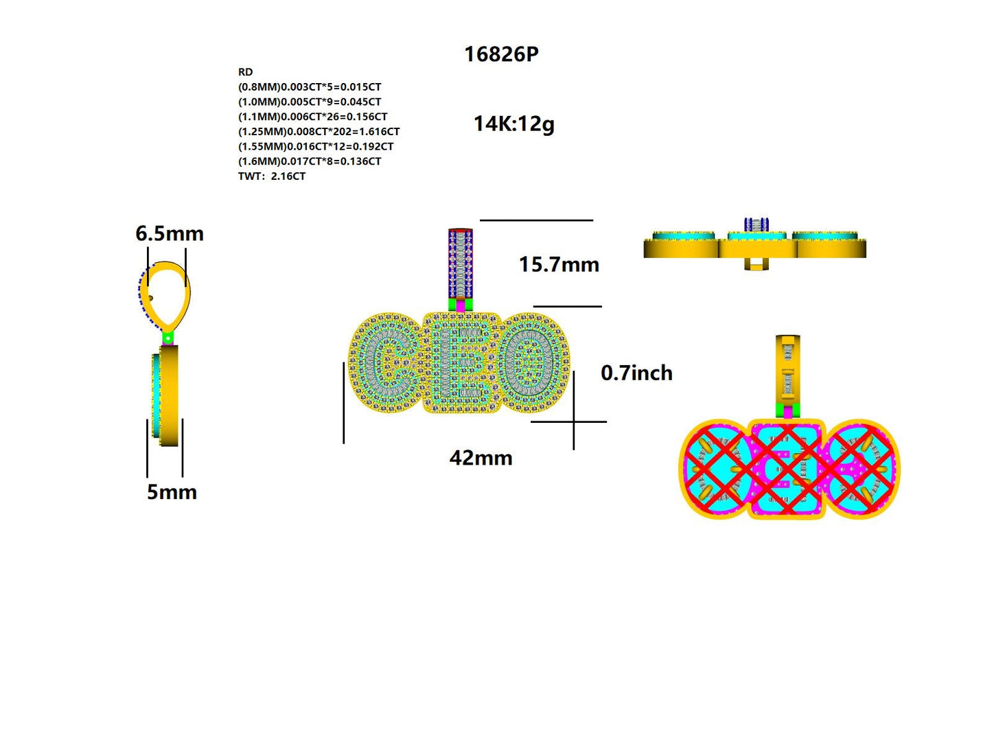 16826P' Pendant With Diamond