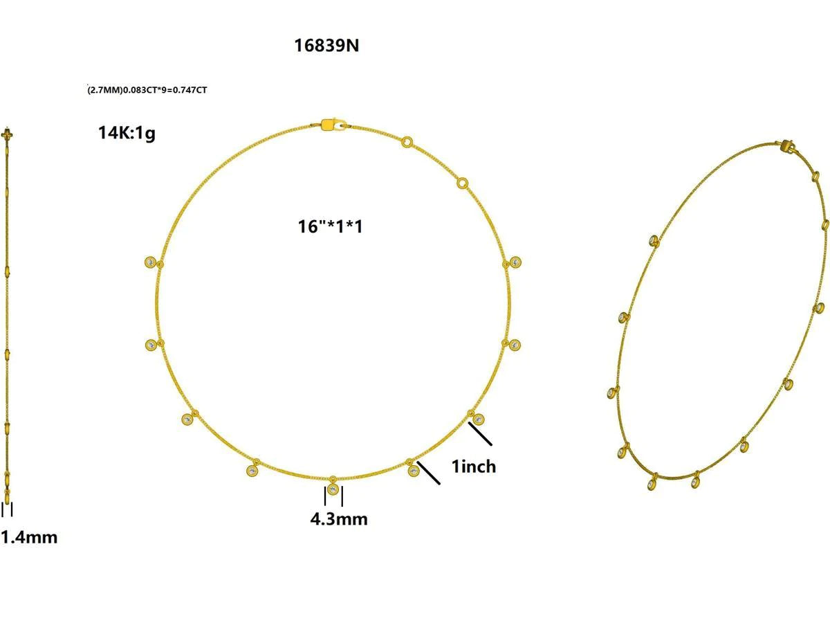16839N-1.6MM Necklace With Diamond