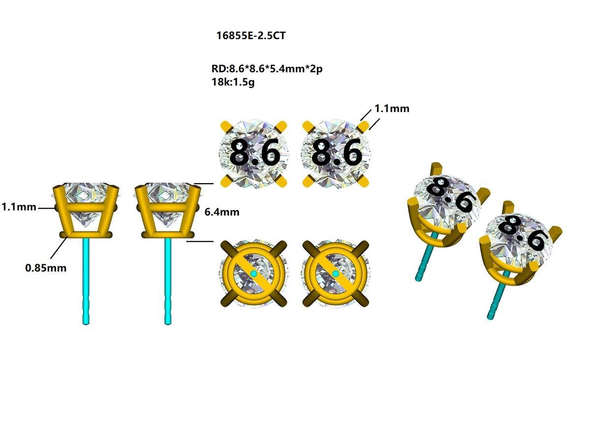 16855E-8.8MM Earring With Diamond