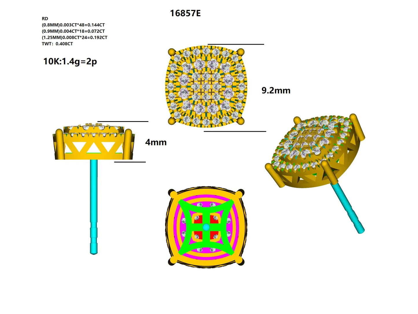 16857E Earring With Diamond