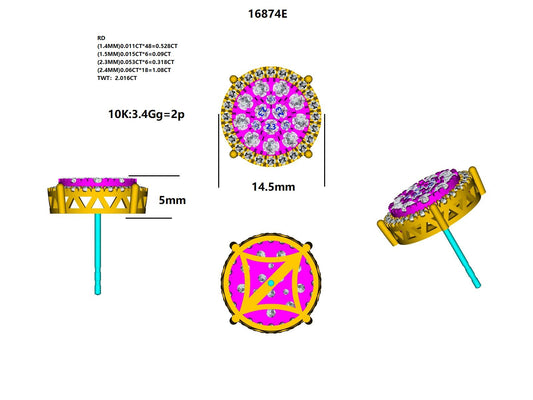 16874E Earring With Diamond