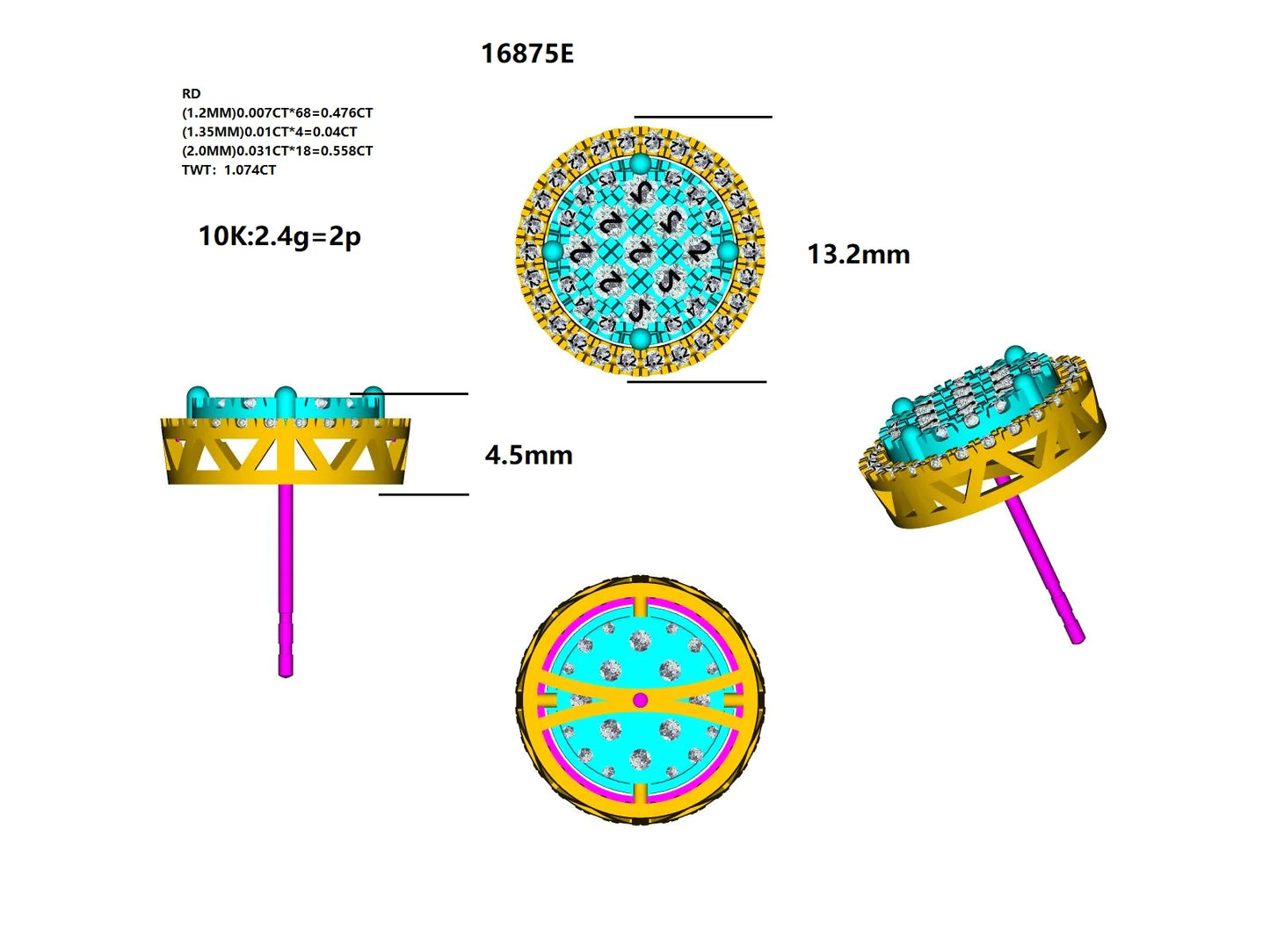 16875E Earring With Diamond