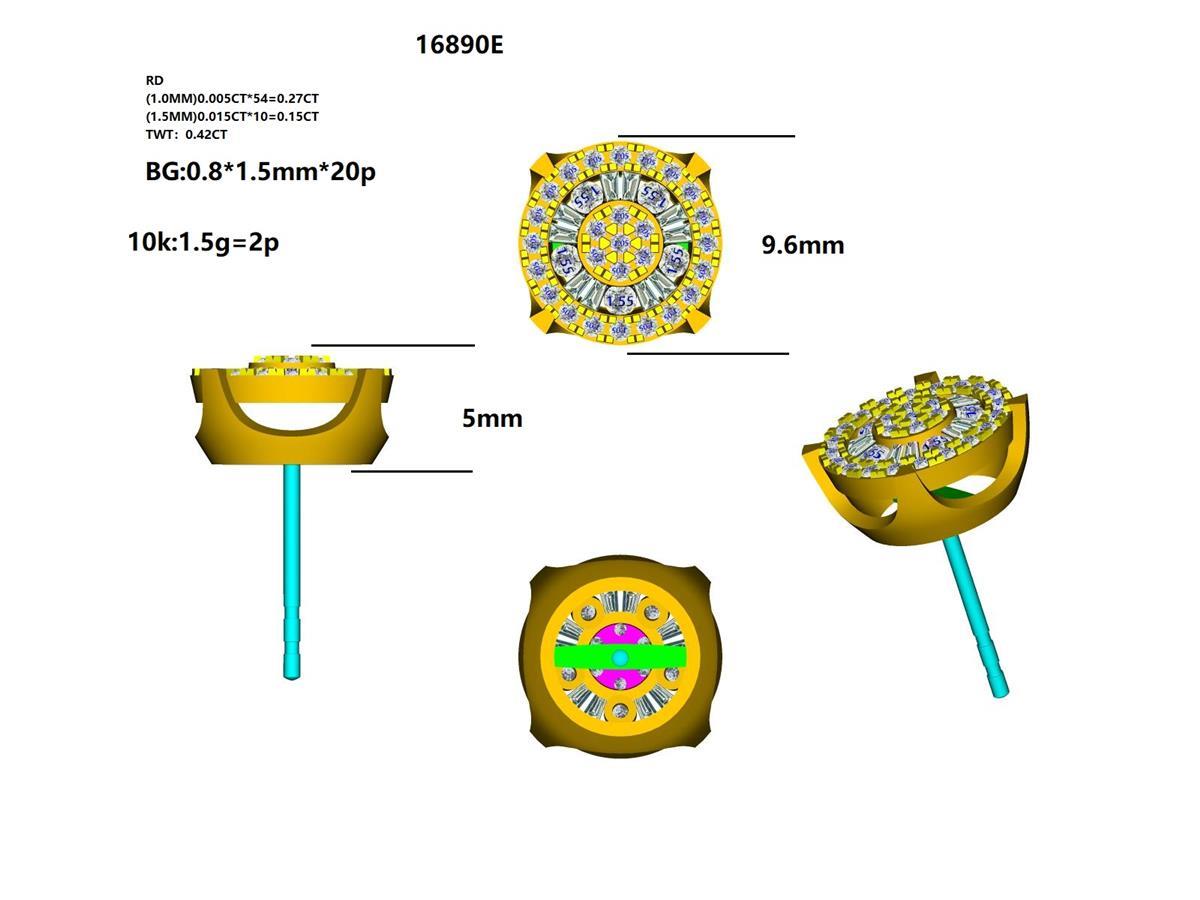 16890E Earring With Diamonds