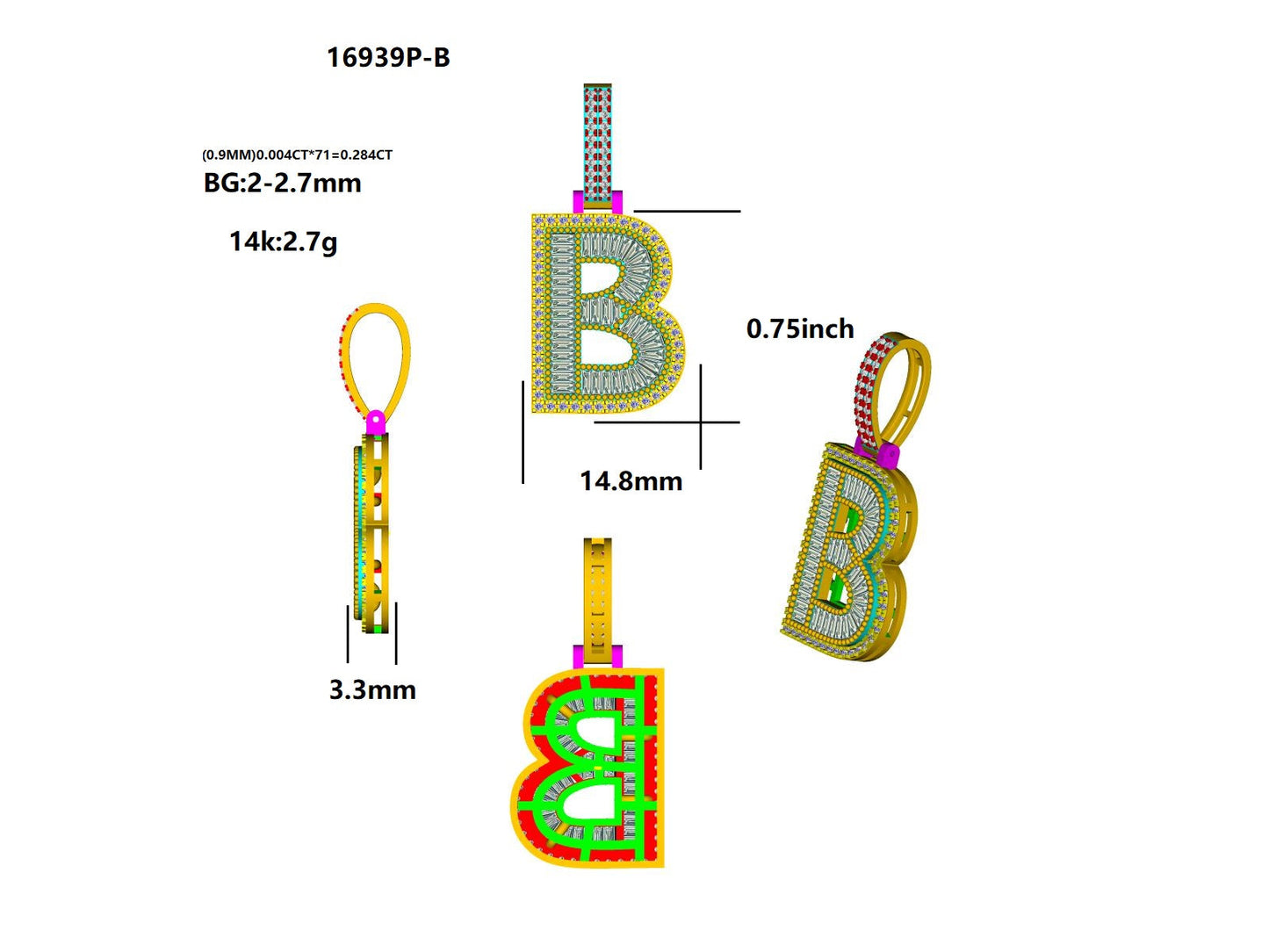 16939P-B Pendant With Diamond