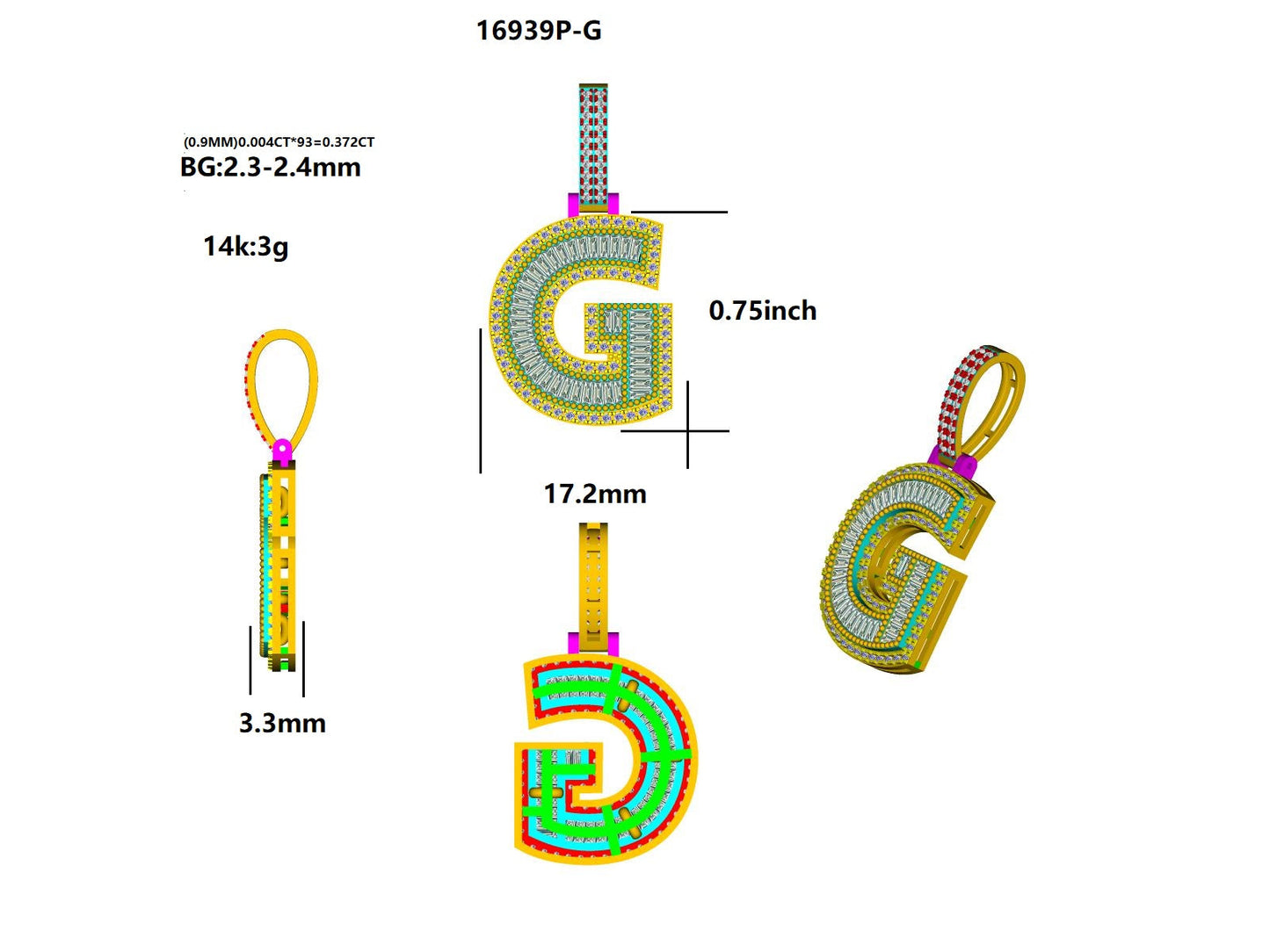 16939P-G Pendant With Diamond