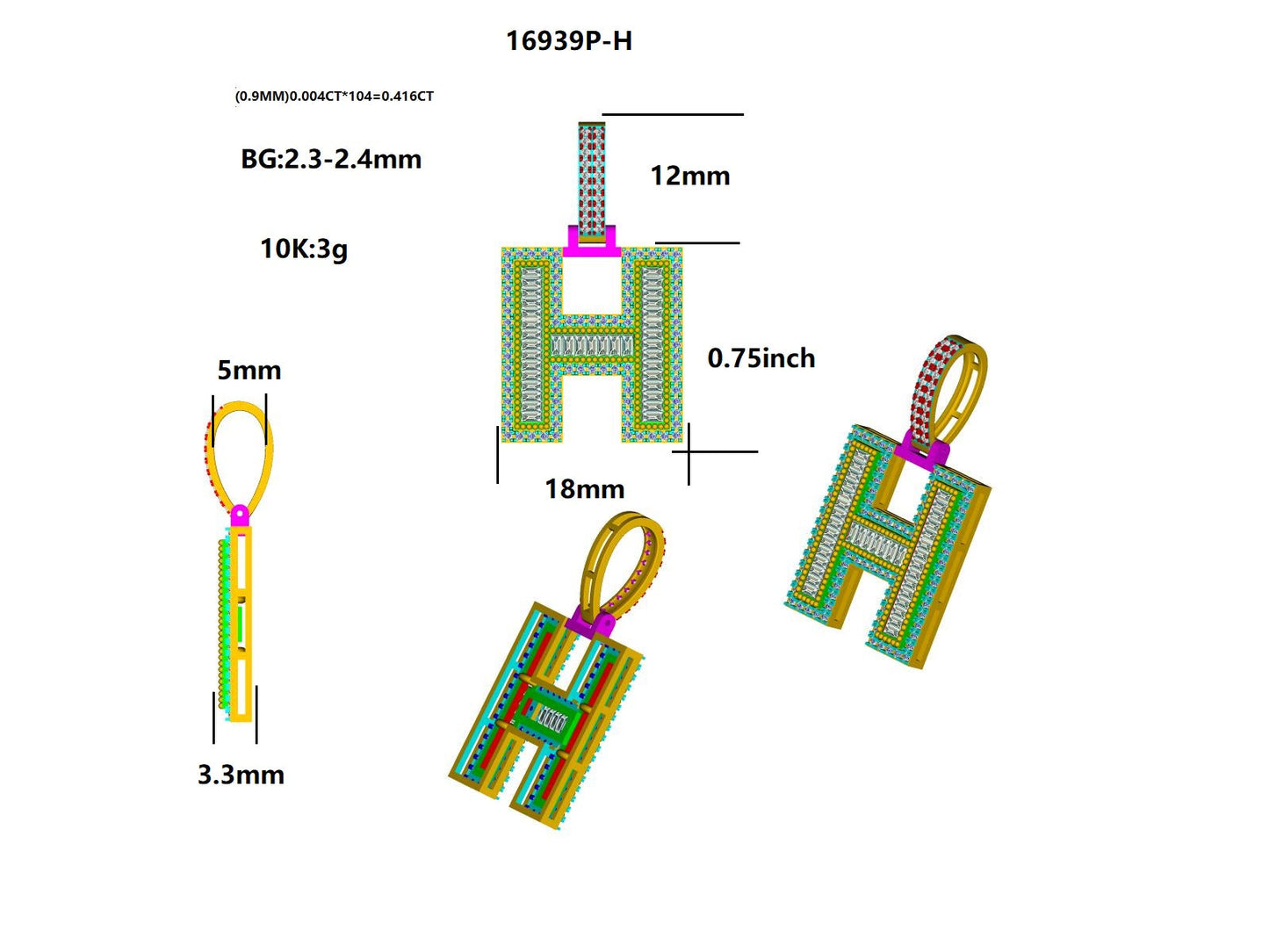 16939P-H Pendant With Diamond