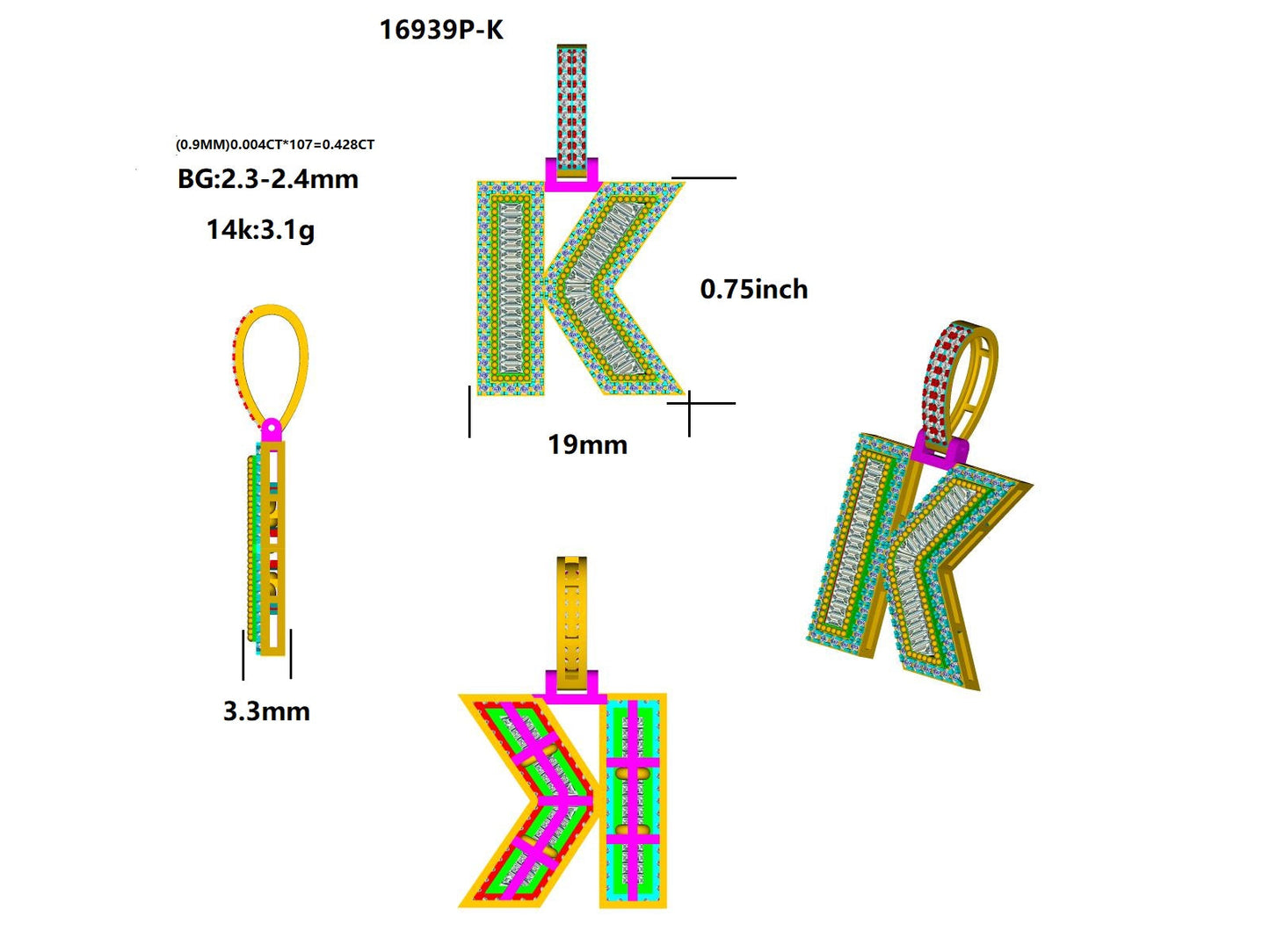 16939P-K Pendant With Diamond