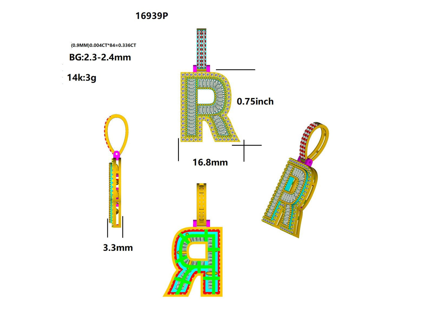 16939P-R Pendant With Diamond
