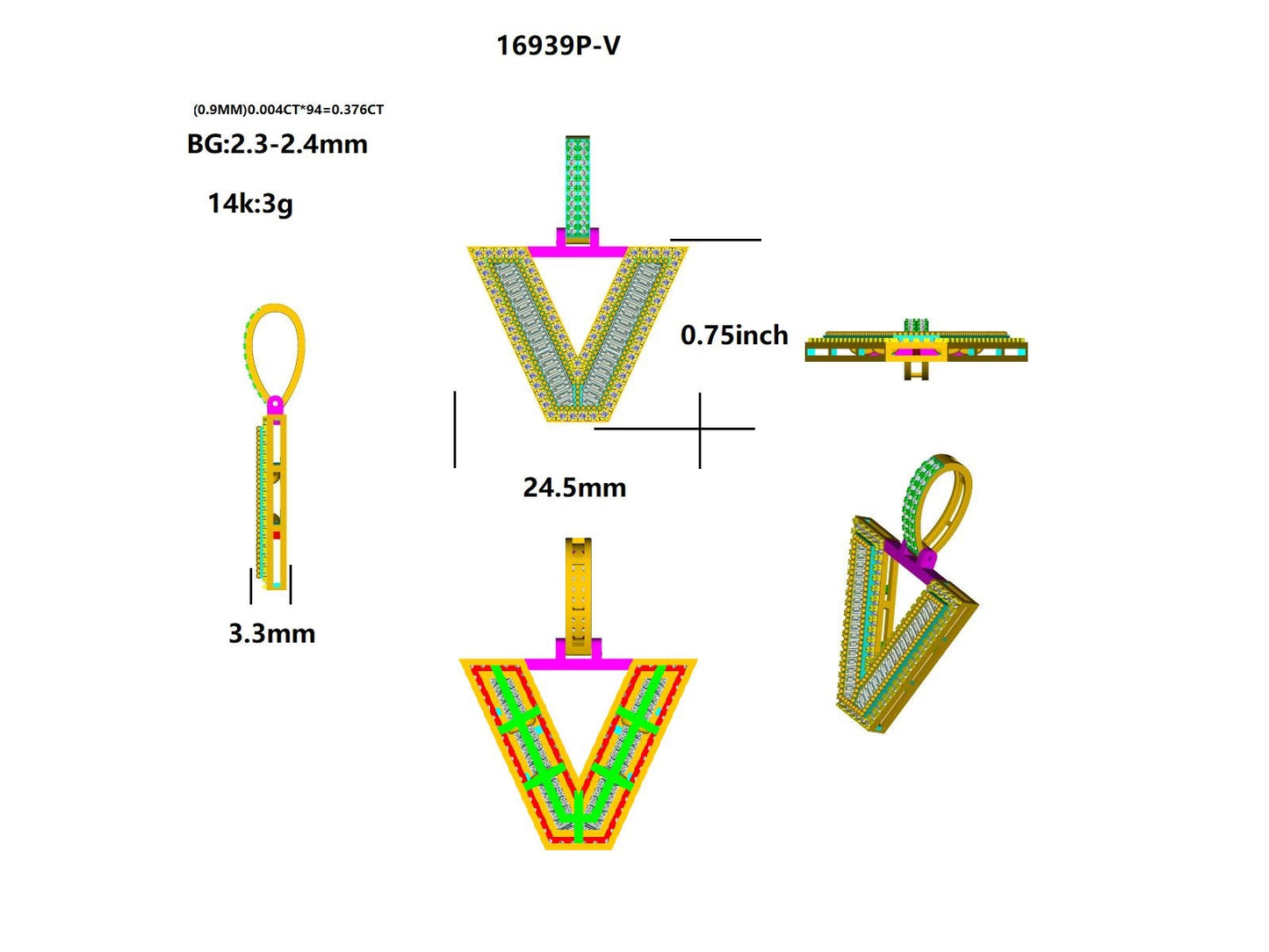 16939P-V Pendant With Diamond
