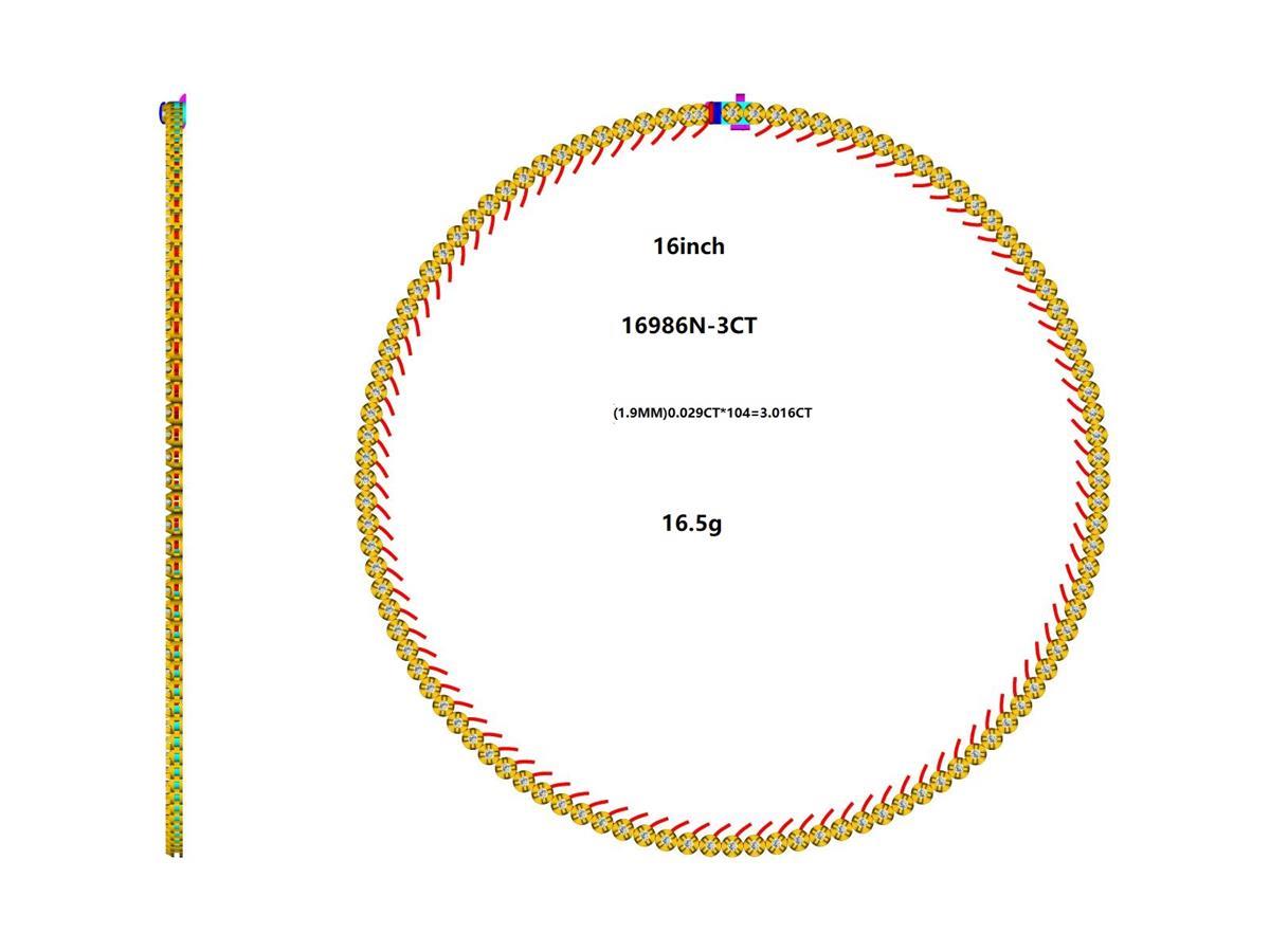 17947N-3CT Necklace With Diamonds
