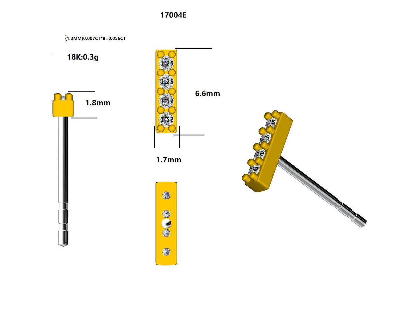 17004E Earrings With Diamond