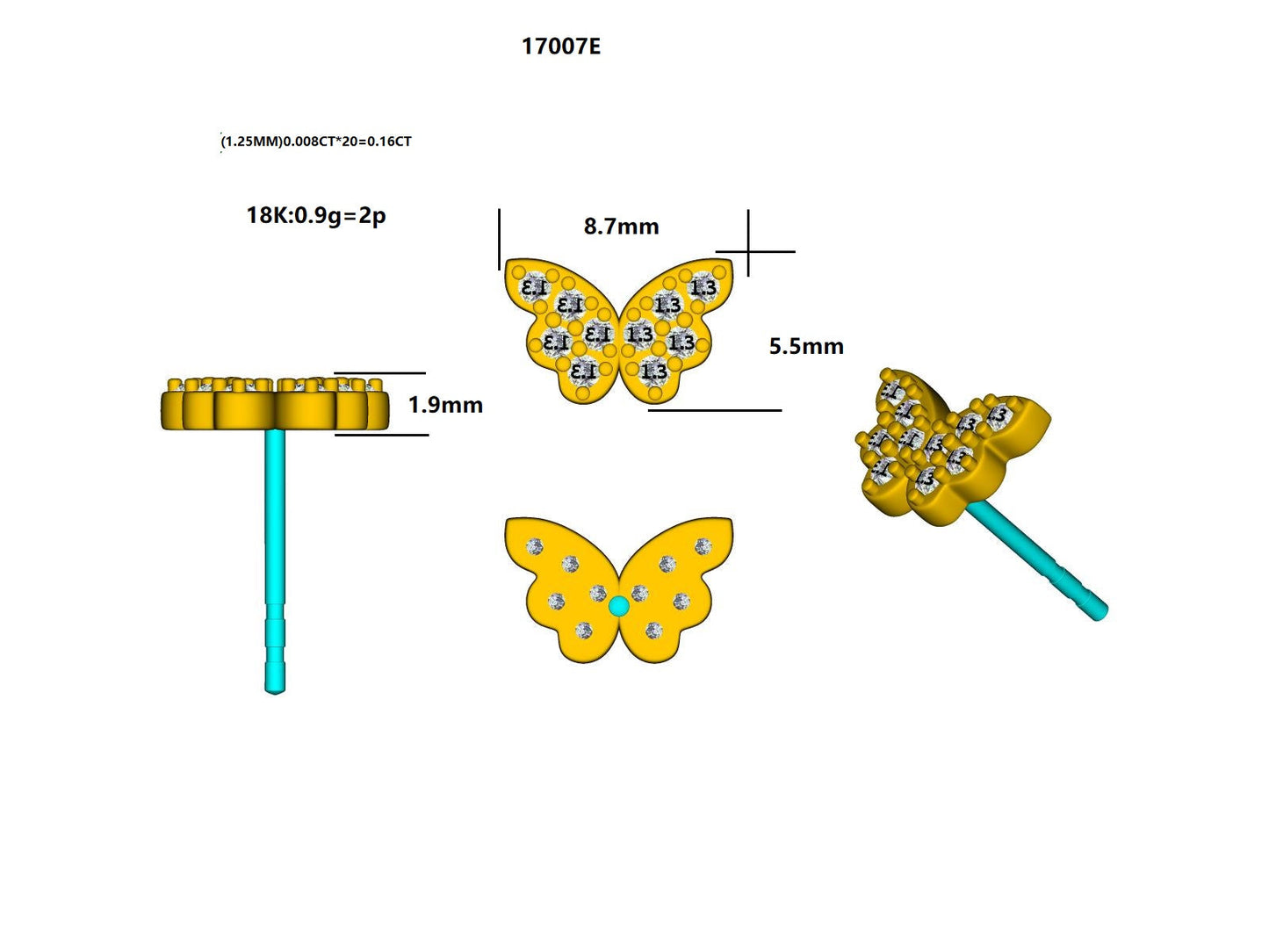 17007E Earrings With Diamond