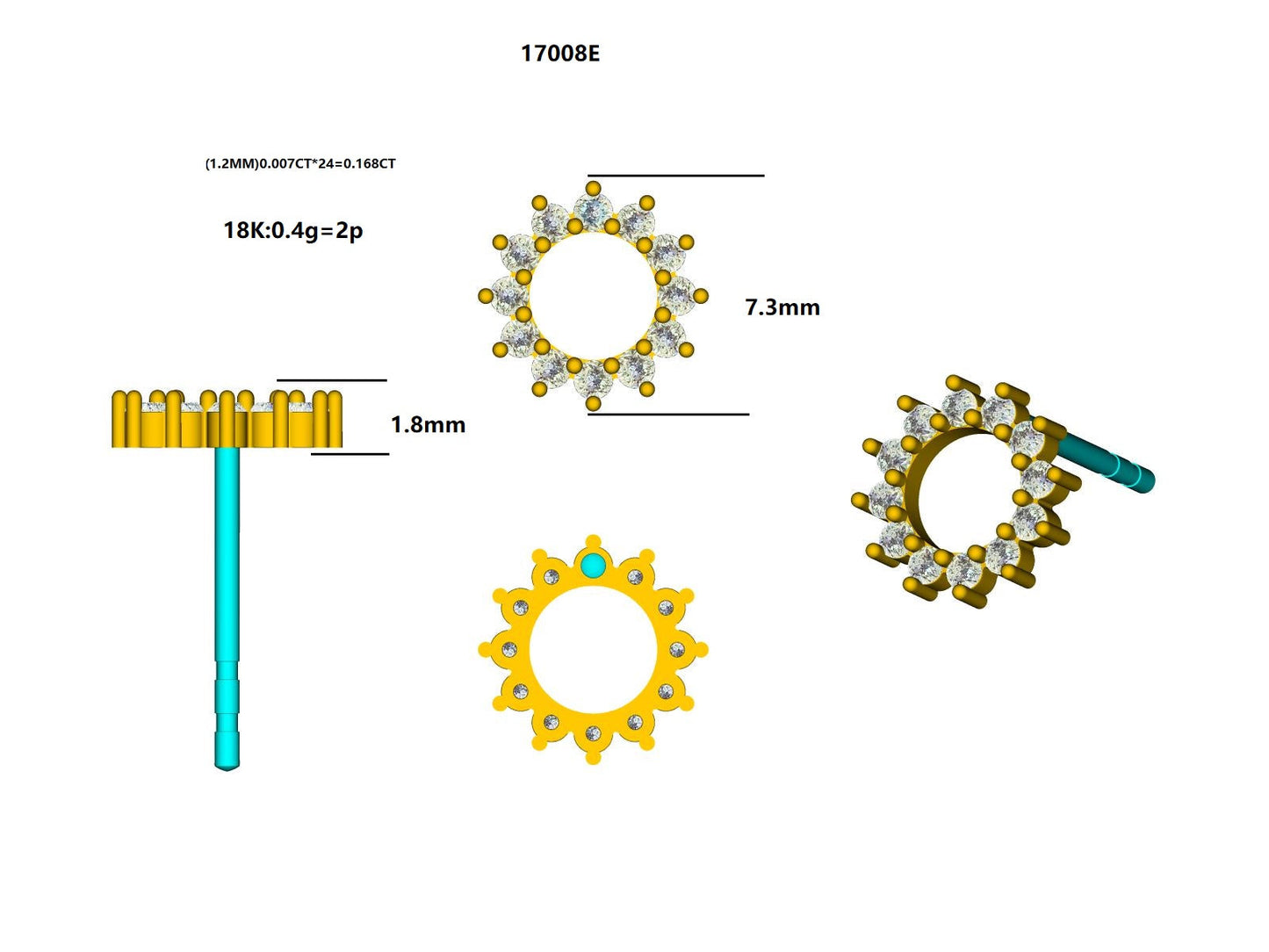 17008E Earrings With Diamond