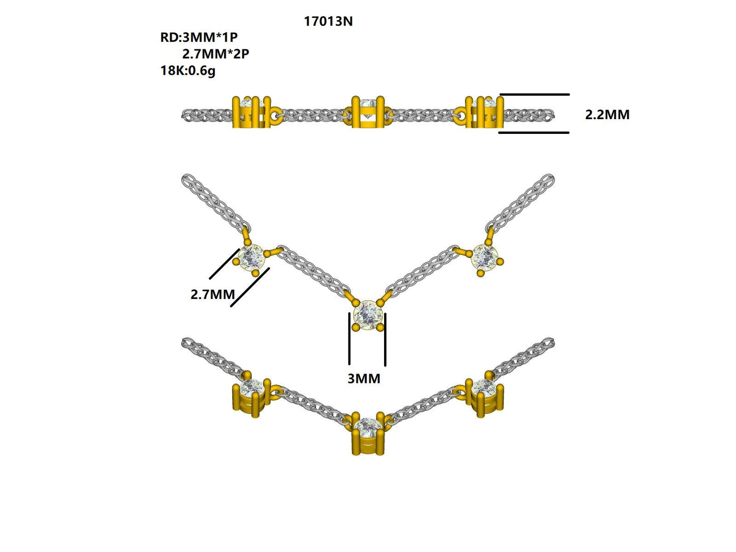 17013N Necklace With Diamond