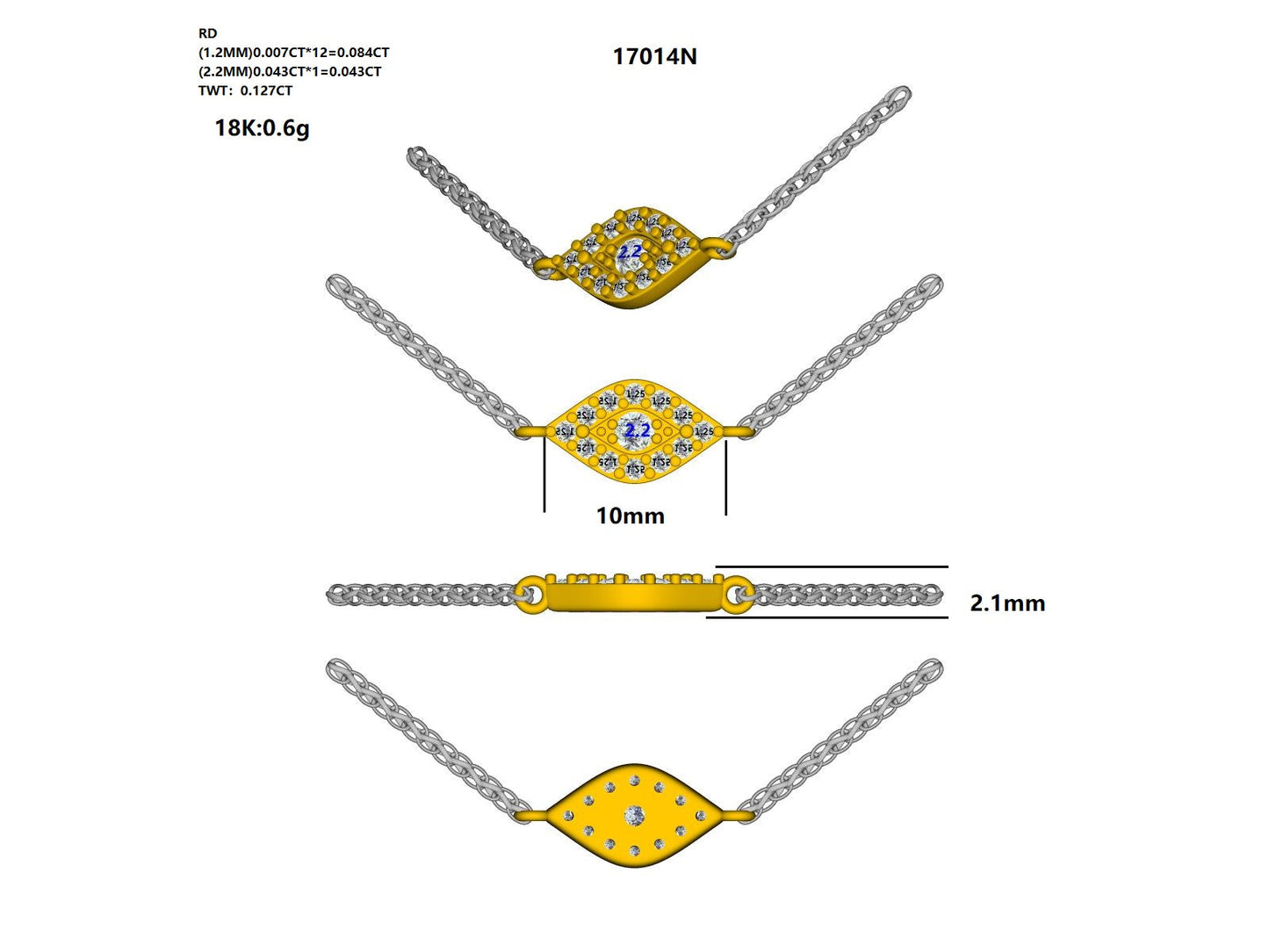 17014N Necklace With Diamond