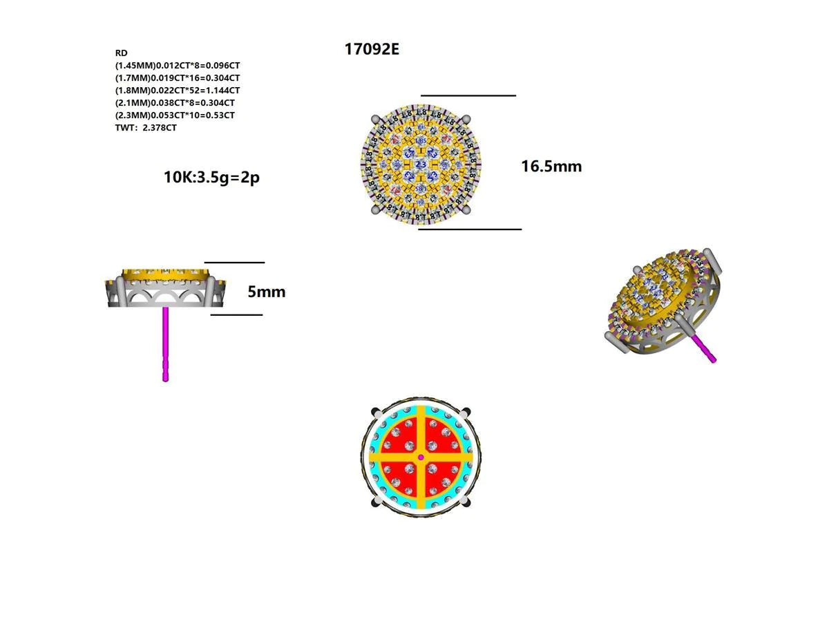 17092E Earring With Diamond